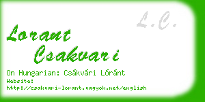 lorant csakvari business card