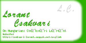 lorant csakvari business card